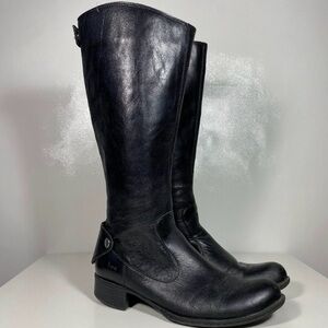 B.O.C Born Women Leather Boots Riding Boots Knee High / Tall Black Sz 7 /38
